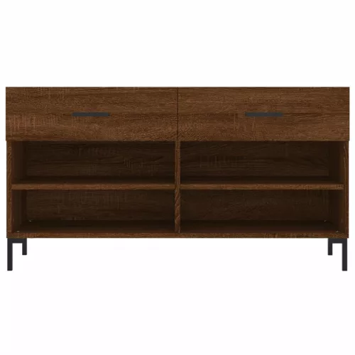 Barna tölgy színű szerelt fa cipőpolc 102x35x55 cm