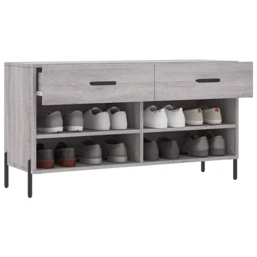 Szürke sonoma színű szerelt fa cipőpolc 102 x 35 x 55 cm