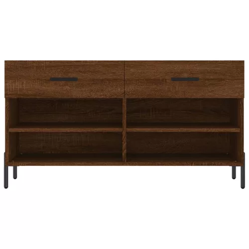 Barna tölgy színű szerelt fa cipőpolc 102x35x55 cm