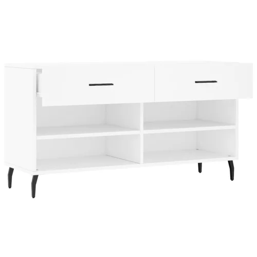Fehér szerelt fa cipőpolc 102x35x55 cm