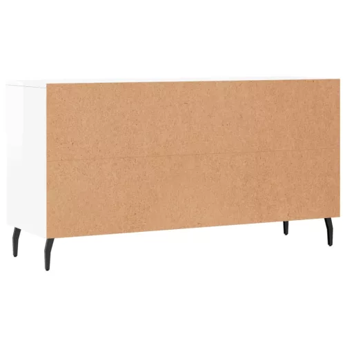 Magasfényű fehér szerelt fa cipőpolc 102x35x55 cm