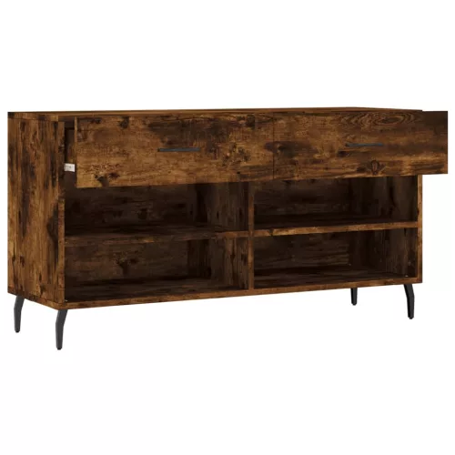 Füstös tölgy színű szerelt fa cipőpolc 102x35x55 cm