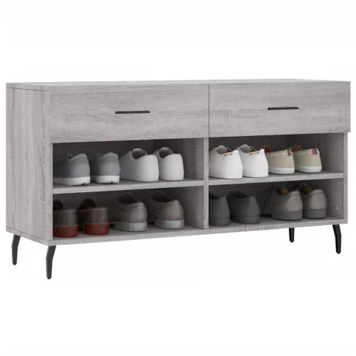 Szürke sonoma színű szerelt fa cipőpolc 102 x 35 x 55 cm