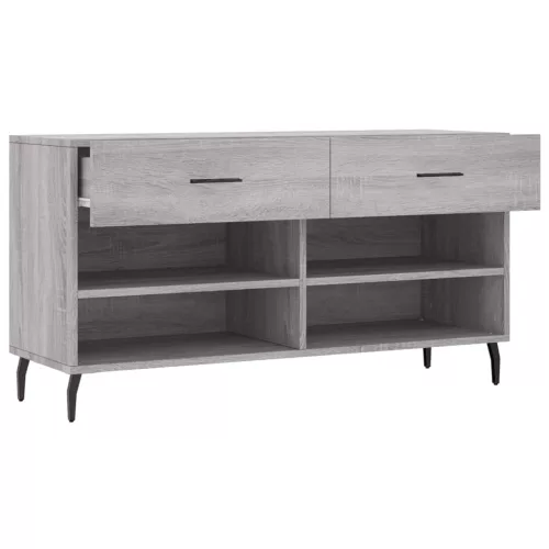 Szürke sonoma színű szerelt fa cipőpolc 102 x 35 x 55 cm