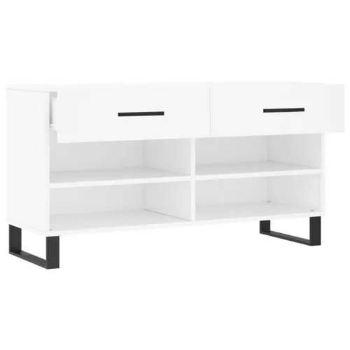Fehér szerelt fa cipőpolc 102x35x55 cm