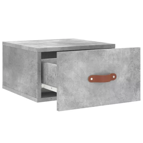 2 db betonszürke falra szerelhető éjjeliszekrény 35x35x20 cm