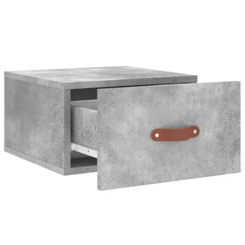 2 db betonszürke falra szerelhető éjjeliszekrény 35x35x20 cm