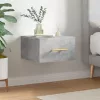 Betonszürke fali éjjeliszekrény 35x35x20 cm