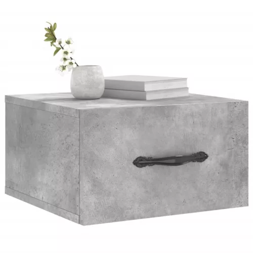 2 db betonszürke falra szerelhető éjjeliszekrény 35x35x20 cm