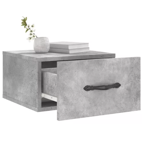 2 db betonszürke falra szerelhető éjjeliszekrény 35x35x20 cm