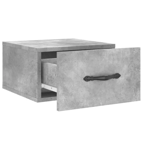 2 db betonszürke falra szerelhető éjjeliszekrény 35x35x20 cm