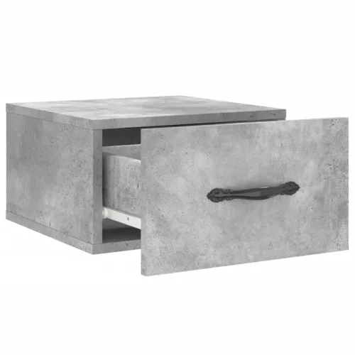 2 db betonszürke falra szerelhető éjjeliszekrény 35x35x20 cm