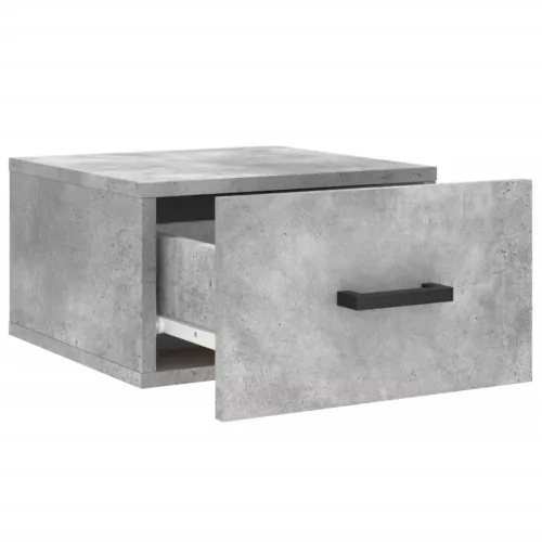 2 db betonszürke falra szerelhető éjjeliszekrény 35x35x20 cm
