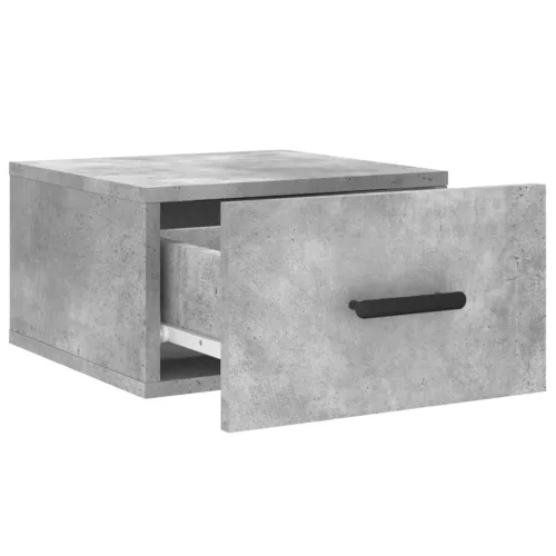 2 db betonszürke falra szerelhető éjjeliszekrény 35x35x20 cm