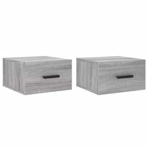 2 db szürke sonoma falra szerelhető éjjeliszekrény 35x35x20 cm