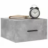 2 db betonszürke falra szerelhető éjjeliszekrény 35x35x20 cm