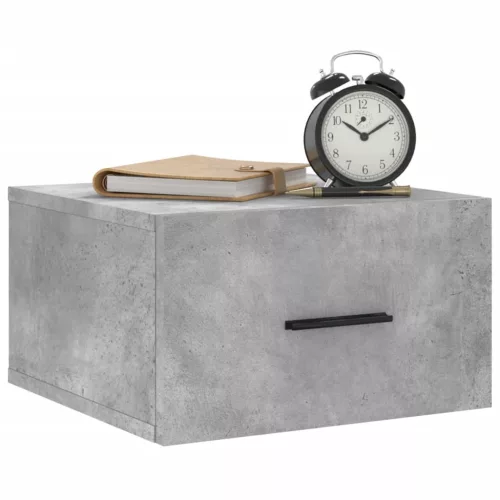 2 db betonszürke falra szerelhető éjjeliszekrény 35x35x20 cm