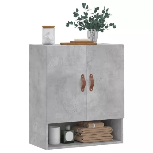 Betonszürke szerelt fa faliszekrény 60 x 31 x 70 cm