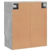 Betonszürke szerelt fa faliszekrény 60 x 31 x 70 cm
