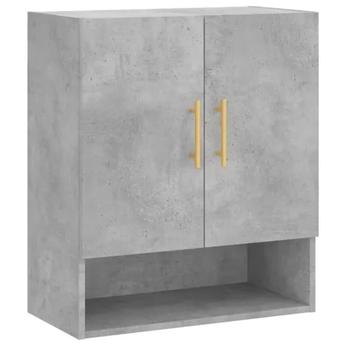 Betonszürke szerelt fa faliszekrény 60 x 31 x 70 cm