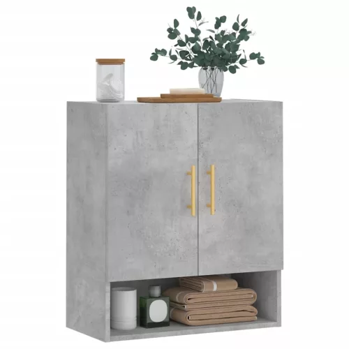 Betonszürke szerelt fa faliszekrény 60 x 31 x 70 cm