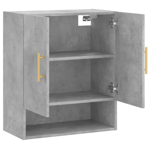 Betonszürke szerelt fa faliszekrény 60 x 31 x 70 cm