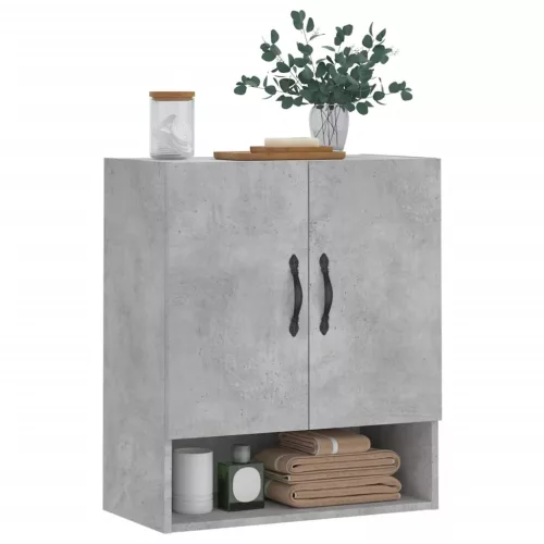 Betonszürke szerelt fa faliszekrény 60 x 31 x 70 cm