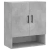 Betonszürke szerelt fa faliszekrény 60 x 31 x 70 cm