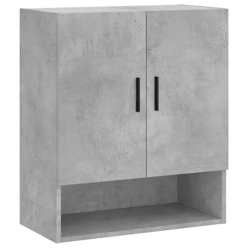 Betonszürke szerelt fa faliszekrény 60 x 31 x 70 cm