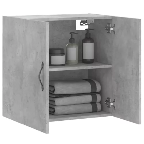 Betonszürke szerelt fa faliszekrény 60 x 31 x 60 cm