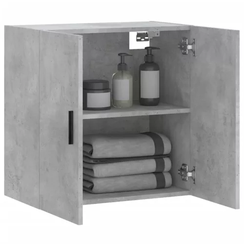 Betonszürke szerelt fa faliszekrény 60 x 31 x 60 cm