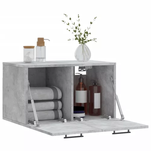 Betonszürke szerelt fa faliszekrény 60 x 36,5 x 35 cm