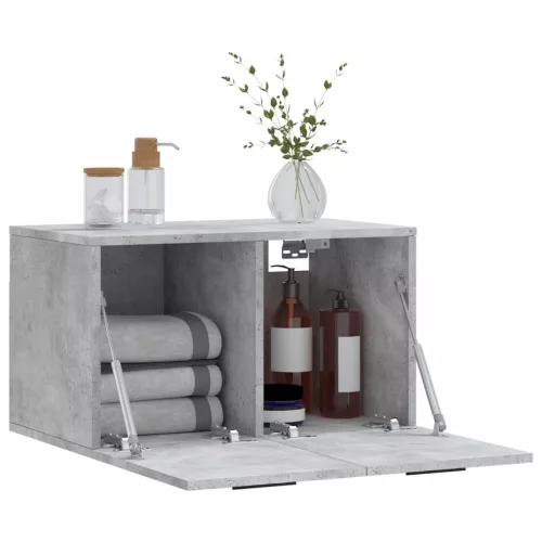 Betonszürke szerelt fa faliszekrény 60 x 36,5 x 35 cm
