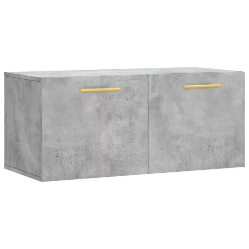 Betonszürke szerelt fa faliszekrény 80 x 36,5 x 35 cm