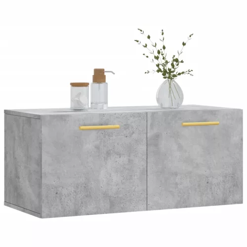 Betonszürke szerelt fa faliszekrény 80 x 36,5 x 35 cm