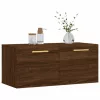 Barna tölgyszínű szerelt fa faliszekrény 80x36,5x35 cm