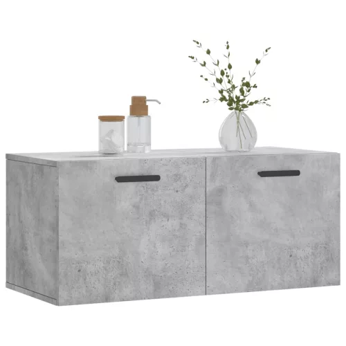 Betonszürke szerelt fa faliszekrény 80 x 36,5 x 35 cm
