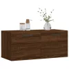 Barna tölgyszínű szerelt fa faliszekrény 80x36,5x35 cm