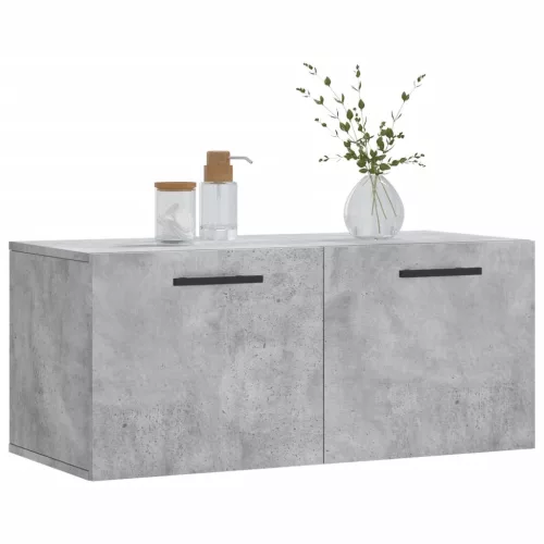 Betonszürke szerelt fa faliszekrény 80 x 36,5 x 35 cm