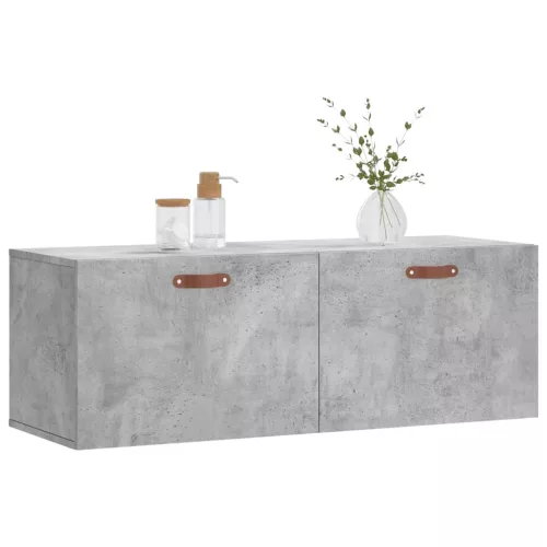 Betonszürke szerelt fa faliszekrény 100 x 36,5 x 35 cm