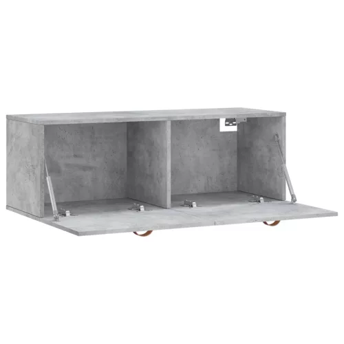 Betonszürke szerelt fa faliszekrény 100 x 36,5 x 35 cm