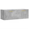 Betonszürke szerelt fa faliszekrény 100 x 36,5 x 35 cm
