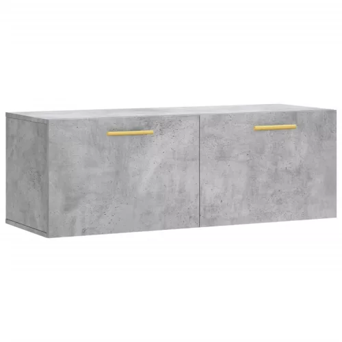 Betonszürke szerelt fa faliszekrény 100 x 36,5 x 35 cm