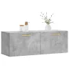 Betonszürke szerelt fa faliszekrény 100 x 36,5 x 35 cm