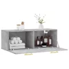 Betonszürke szerelt fa faliszekrény 100 x 36,5 x 35 cm
