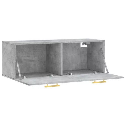 Betonszürke szerelt fa faliszekrény 100 x 36,5 x 35 cm