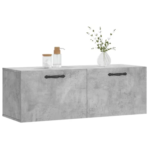 Betonszürke szerelt fa faliszekrény 100 x 36,5 x 35 cm