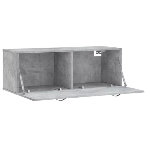 Betonszürke szerelt fa faliszekrény 100 x 36,5 x 35 cm