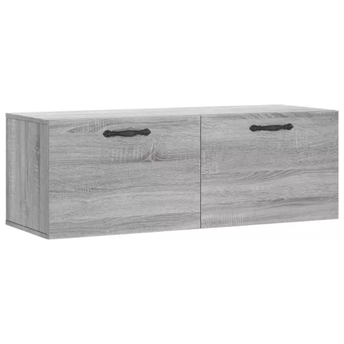 Szürke sonoma színű szerelt fa faliszekrény 100 x 36,5 x 35 cm