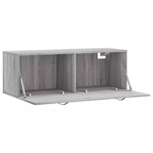 Szürke sonoma színű szerelt fa faliszekrény 100 x 36,5 x 35 cm